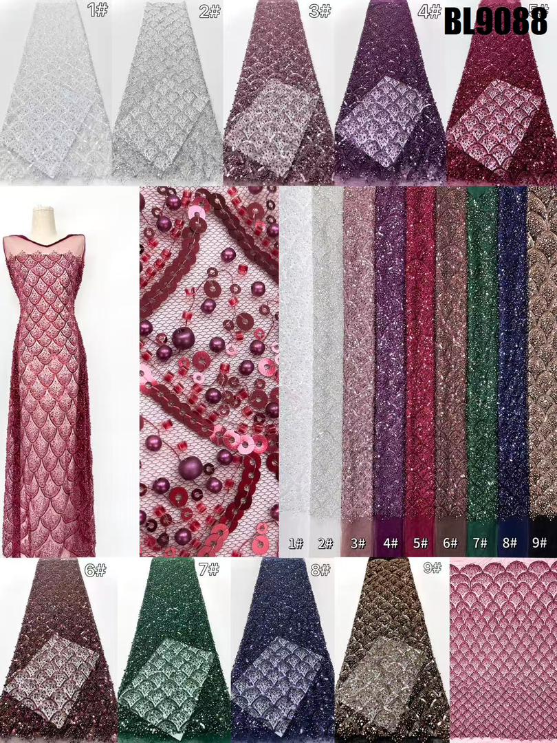 High Quality Lace BL9088 hand beaded